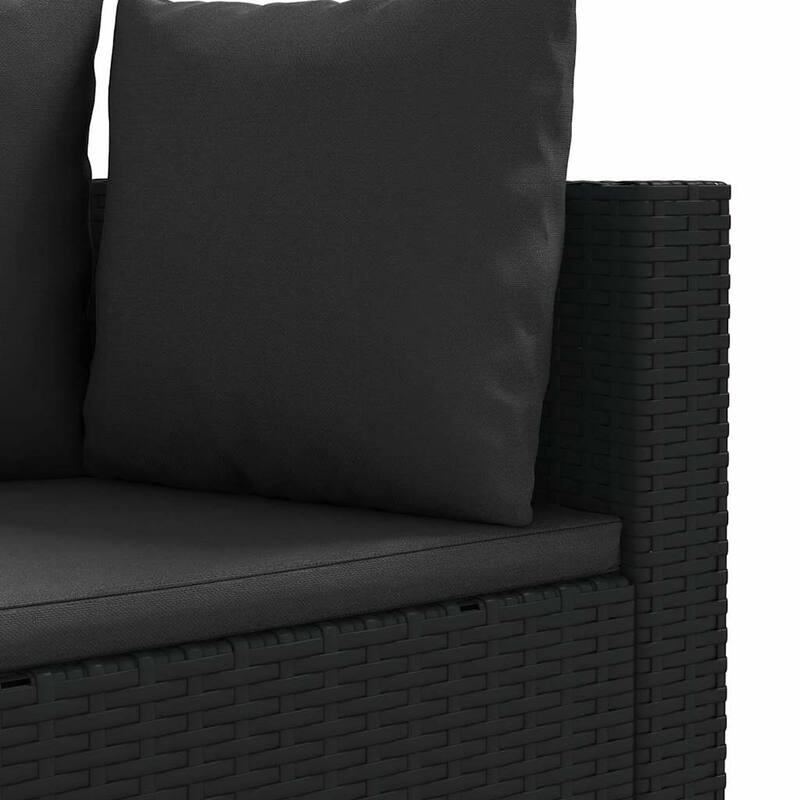 vidaXL Patio Sofa Set Set of 5 Black PE Rattan Modular Patio Sofa Set - 8.2 x 12.1 x 4.6