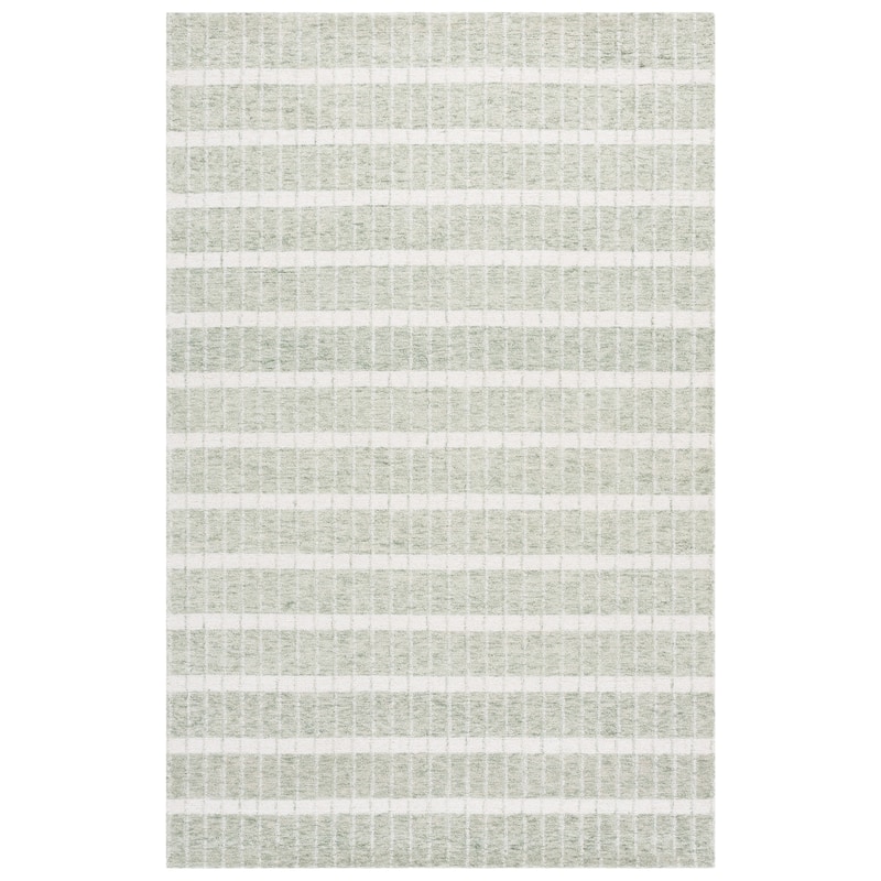 SAFAVIEH Handmade Genre Poliana Wool Rug - 5' x 8' - Green/Ivory