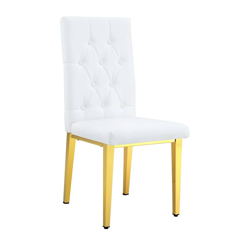 2 Piece Set Of Armless Dining Chairs Brings A Touch Of Elegance And Mystery To The Dining Area With Its White Tone