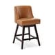 preview thumbnail 4 of 8, 26 in. Fabric Upholstered Counter Height Swivel Bar Stool with Footrest - 19.6"D x 19.6"W x 37"H