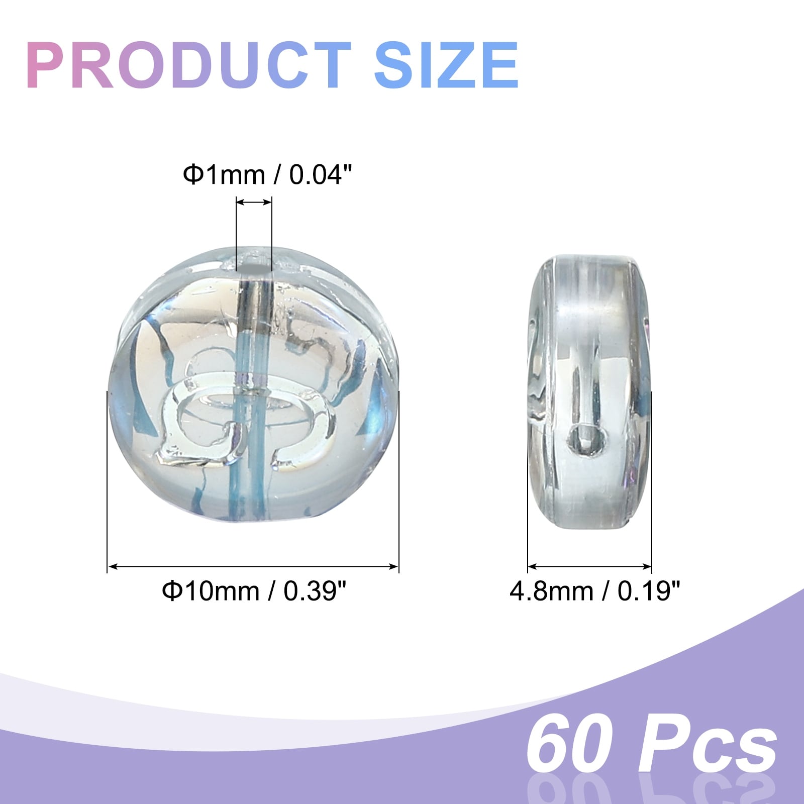 Glass Letter Beads, Flat Round Alphabet Letter Beads Initial Letter Spacer Beads for DIY Bracelet Necklace Earring Jewelry