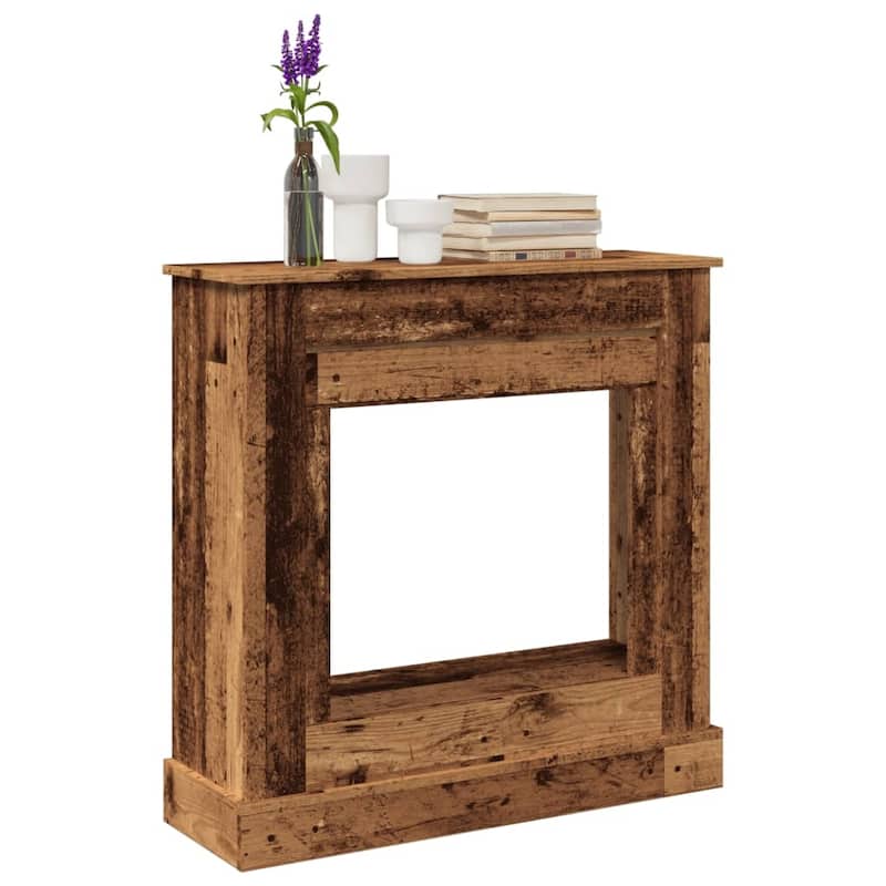vidaXL Fireplace Surround 35.4x11.8x35.4" Engineered Wood - Old wood