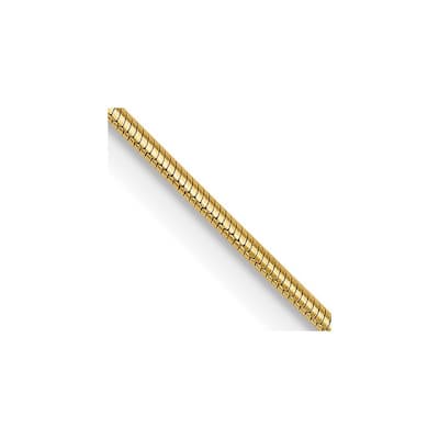 Curata Italian 14k Yellow Gold 0.8mm Snake Chain Necklace (Lobster) Options: 16 18 20