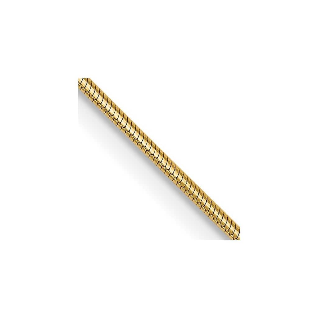 Curata Italian 14k Yellow Gold 0.8mm Snake Chain Necklace (Lobster) Options: 16 18 20