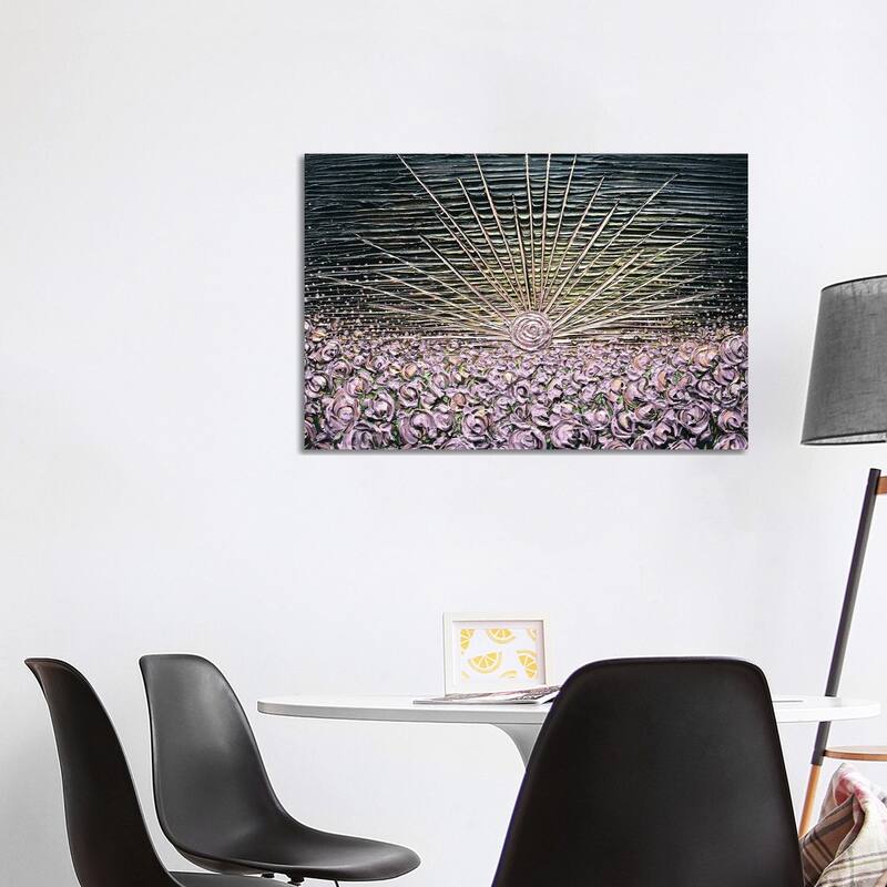 iCanvas "Glowing Hearts - Lavender Gold" by Nada Khatib Canvas Print - 26x40x1.5