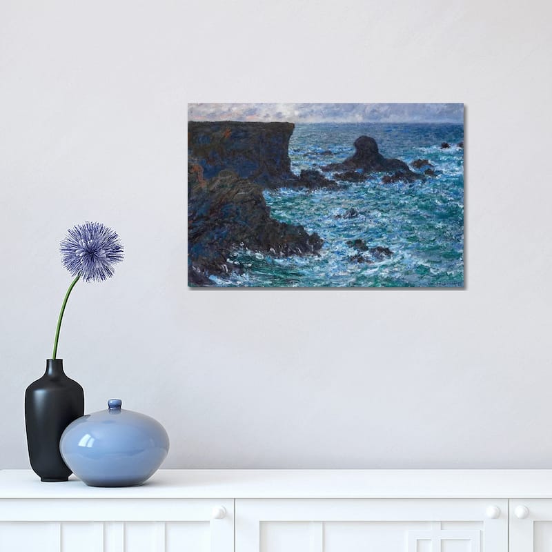 iCanvas "Rocks at Port Coton, the Lion Rock, 1886 " by Claude Monet Canvas Print - 12x18x1.5