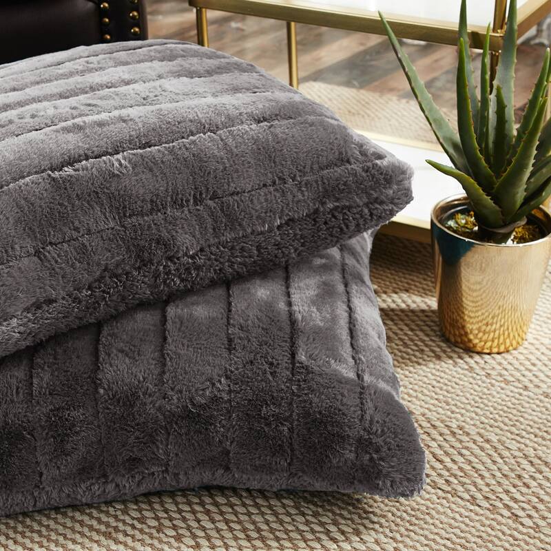 Serenta SuperMink Solid Color Throw Pillow Shell Cushion Cover Set