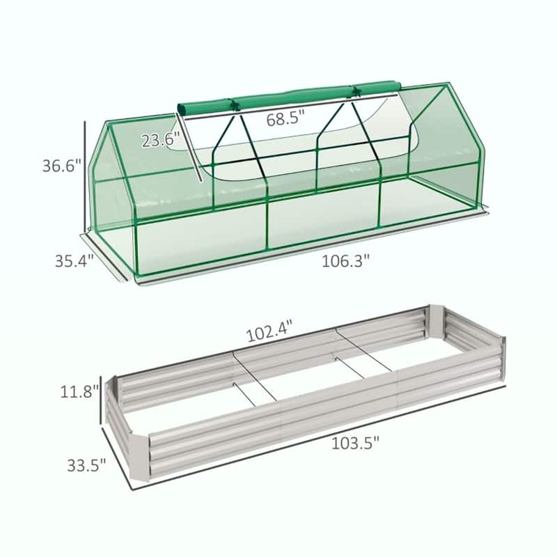 PE Steel Mini Greenhouse with Raised Planter Bed
