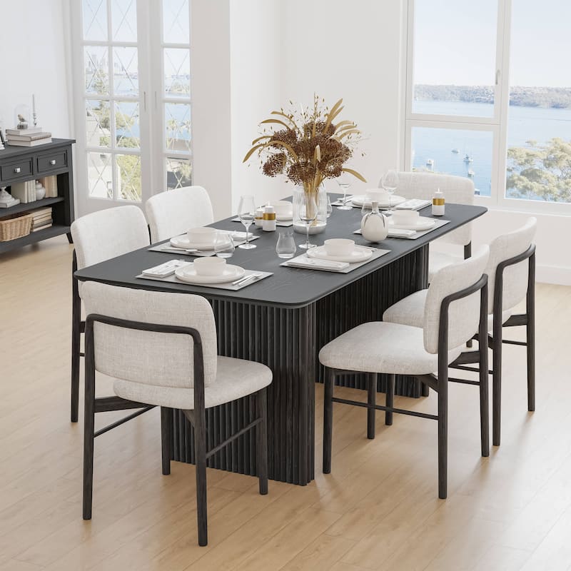 Lumioca Abberton Oak Wood Double Pedestal Base Dining Table