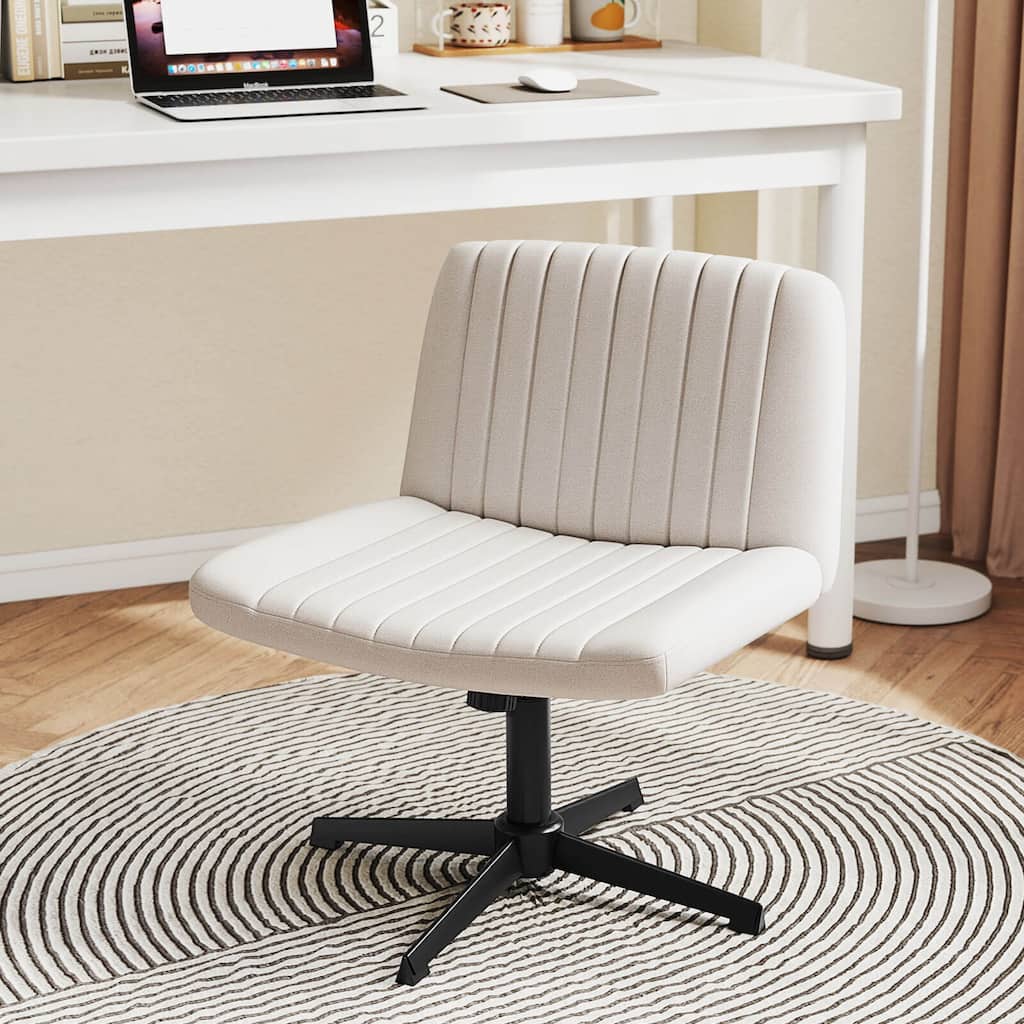 Swivel Cross Legged Desk Chair w/Wide Padded Seat Computer Task Chair