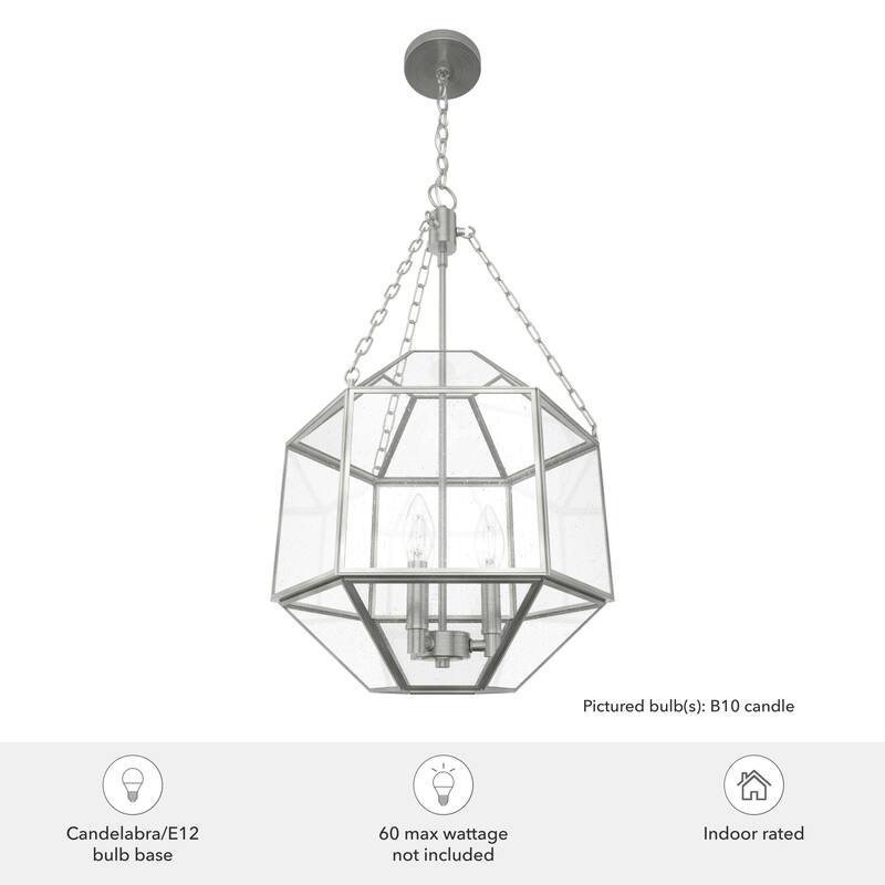 Hunter Indria Rustic Iron 3 Light Pendant - Entry, Island, Dining Room - Industrial, Contemporary, Transitional, Geometric