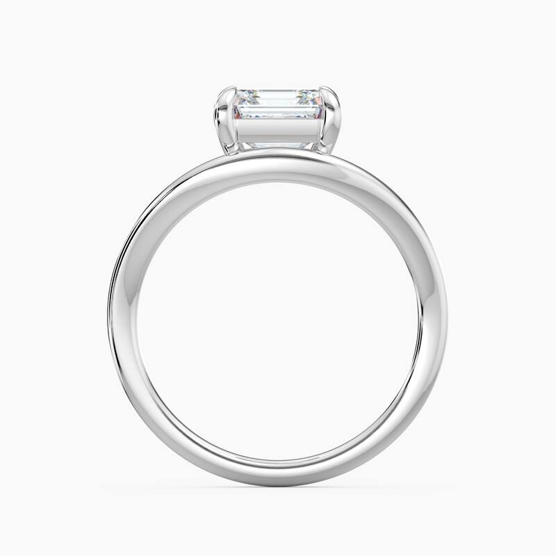 Auriya 14K Gold Lab Grown Diamond Asscher Cut Curved Solitaire Engagement Ring 1.00 - 5.00ct. tw. (F-G, VS)