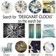 preview thumbnail 6 of 8, Designart 'Dark Gold Red Fractal Flower Pattern' Oversized Floral Wall CLock