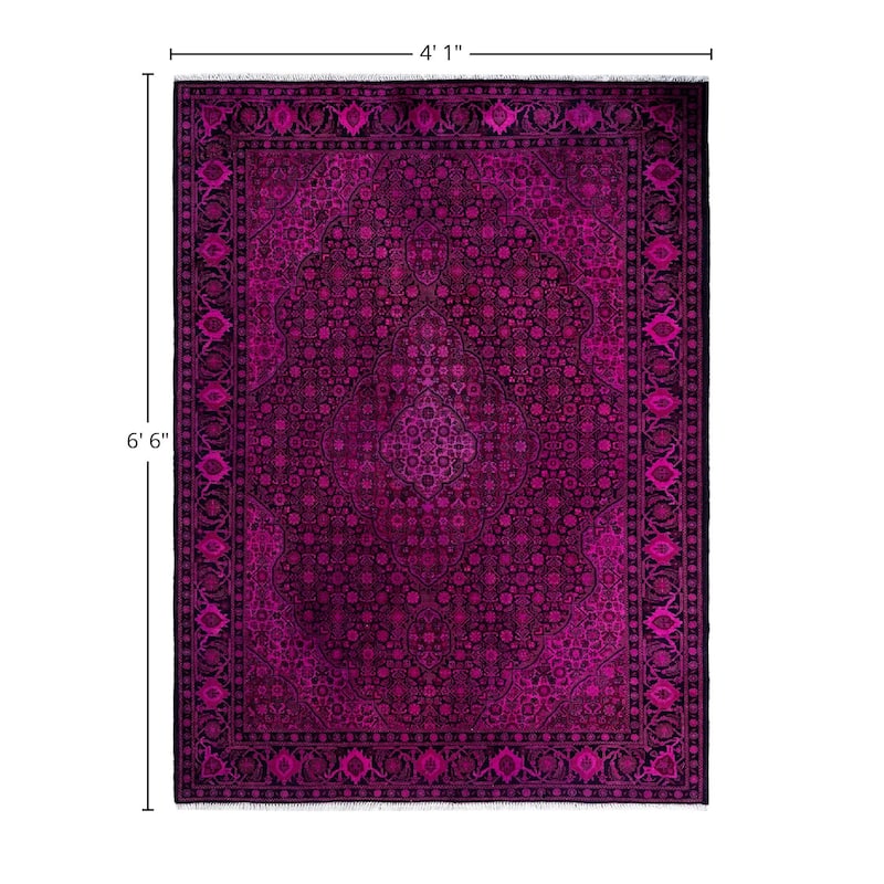 Fine Vibrance One-of-a-Kind Handmade Area Rug - Pink, 4' 10" x 6' 6" - 4' 10" x 6' 6"