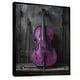 preview thumbnail 2 of 12, Designart "Purple Black Cello Music Instrument" Music Framed Wall Art - Traditional Wall Decor Art Purple Wall Art Print