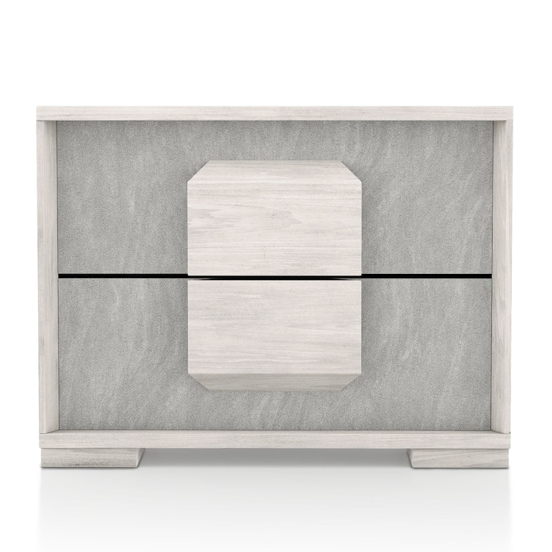 Furniture of America Jonnick Contemporary Two-tone Washed White 2-Drawer Nightstand
