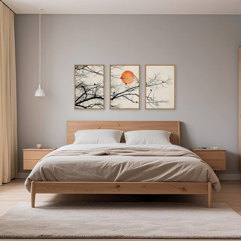 Retro Tree Drawing Wall Decor, Nature Botanical Wall Painting
