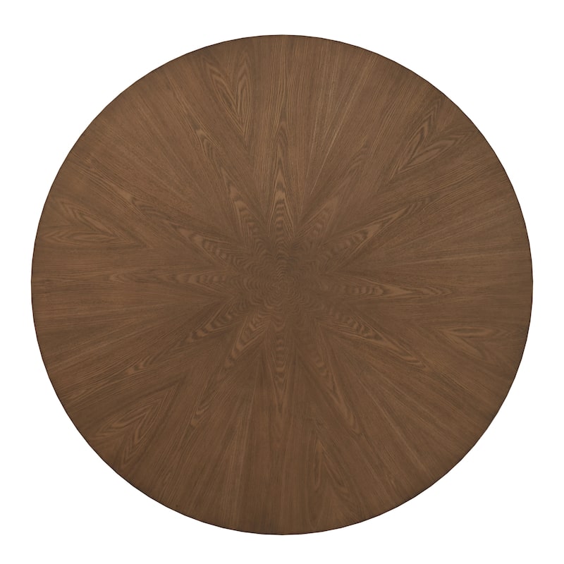 Sheeba Round Mid-Century Modern Walnut Base Dining Table by iNSPIRE Q Modern