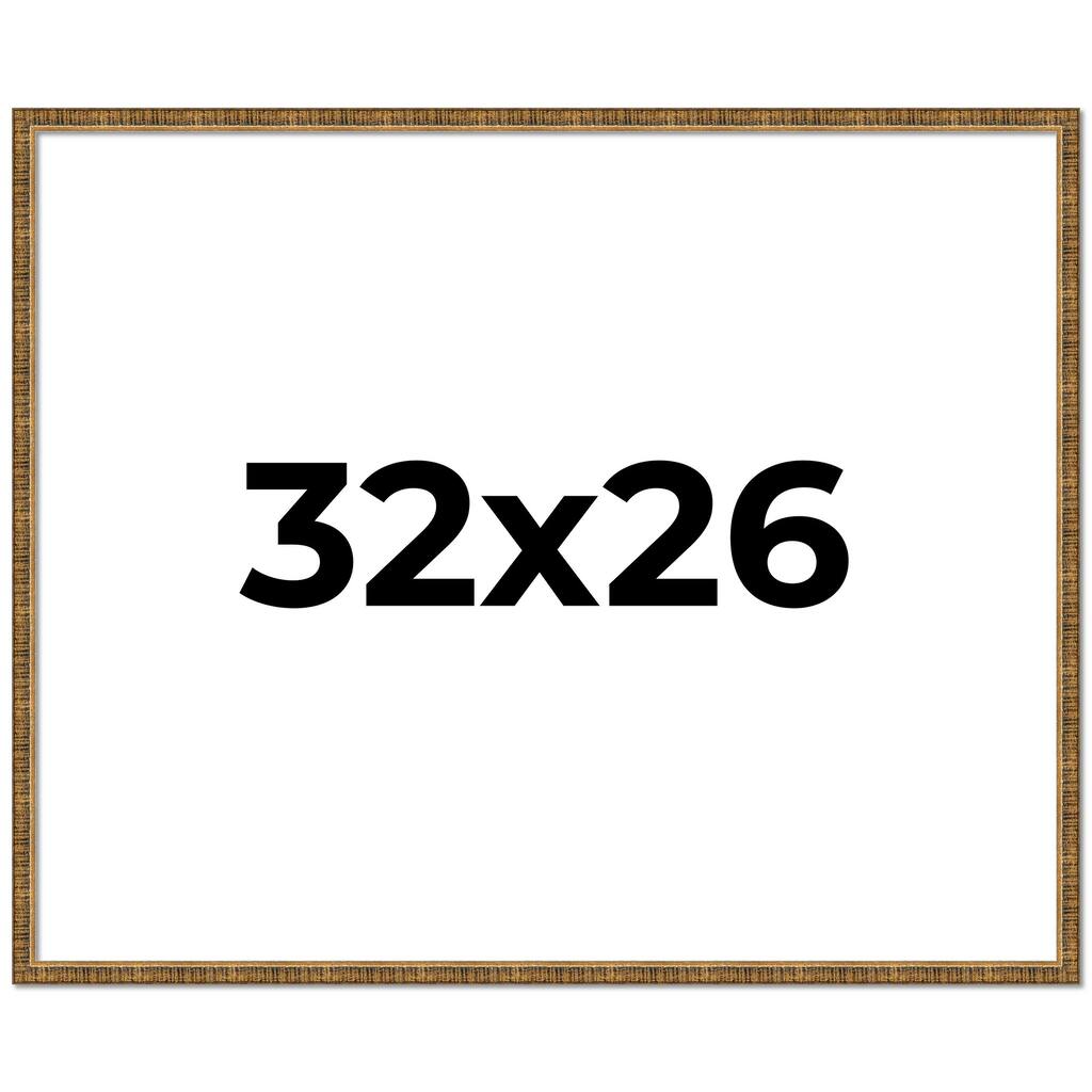 32x26 Frame Black Real Wood Picture Frame Kingsley Gold Distressed Photo Frame with UV Acrylic Foam Board Backing &