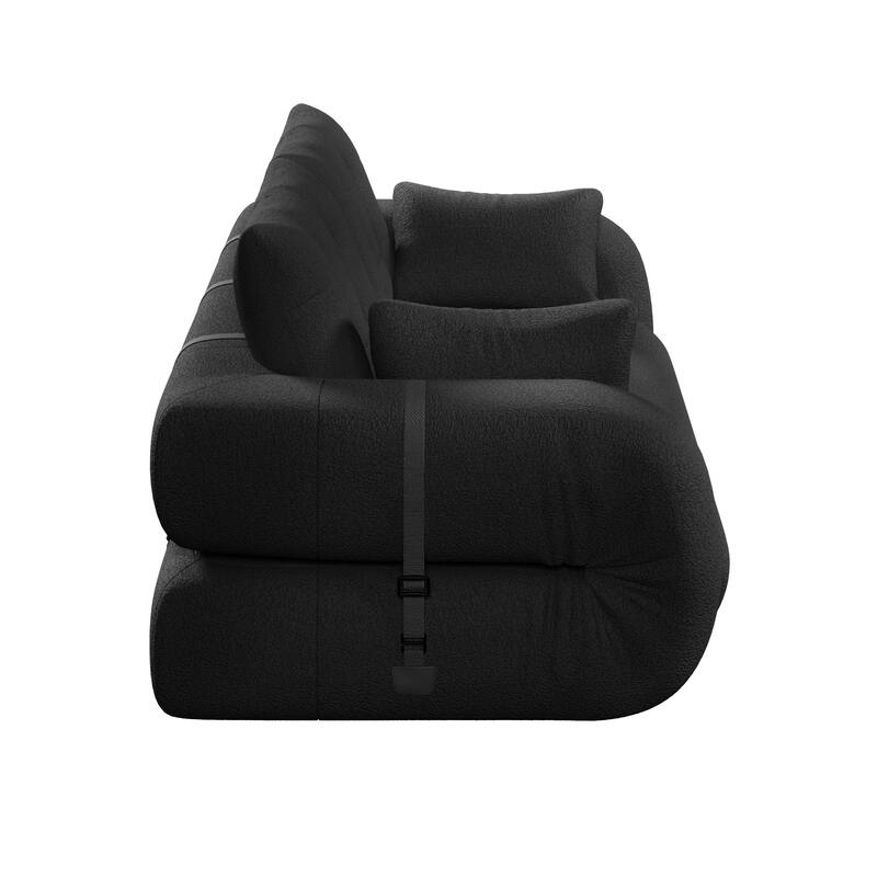 GDFStudio - Teddy Fabric 78.7" Multi-Functional Foldable Sofa Bed