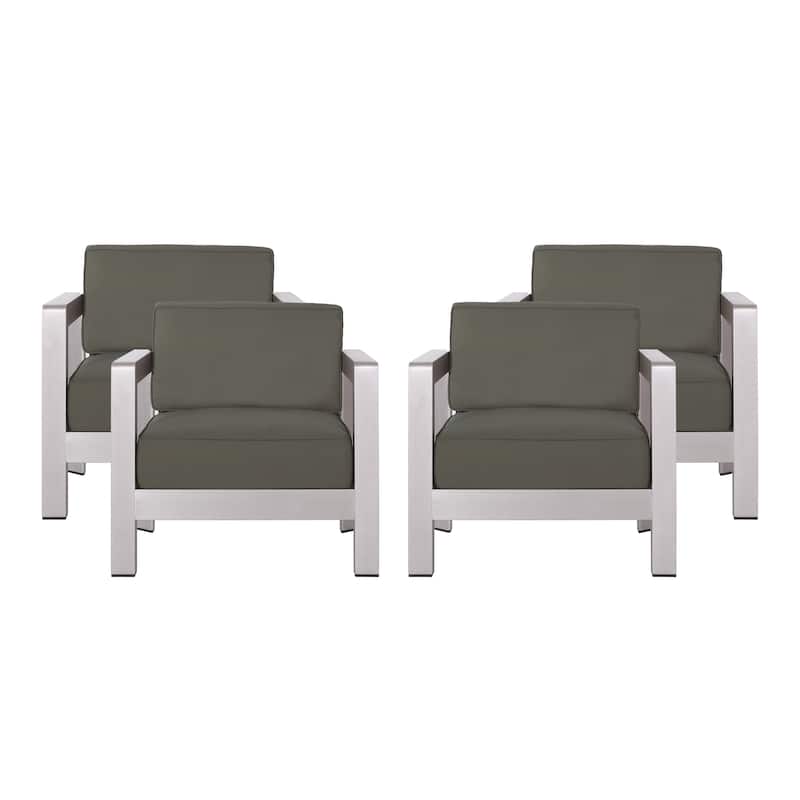 Aviara Outdoor Aluminum Club Chairs (Set of 4) by Christopher Knight Home