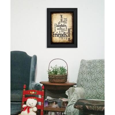 TrendyDecor4U Traditional "Friends" Framed Print Wall Art by Susan Ball - Country