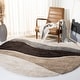 preview thumbnail 4 of 25, SAFAVIEH Florida Shag Cirilla Abstract Wave 1.2-inch Thick Rug 6'7" Round - Ivory/Grey - Round