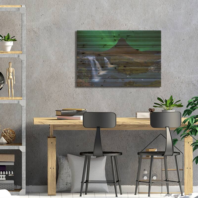 Kirkjufell... Under A Boreal Green Sky Print On Wood by Alvaro Roxo - Multi-Color