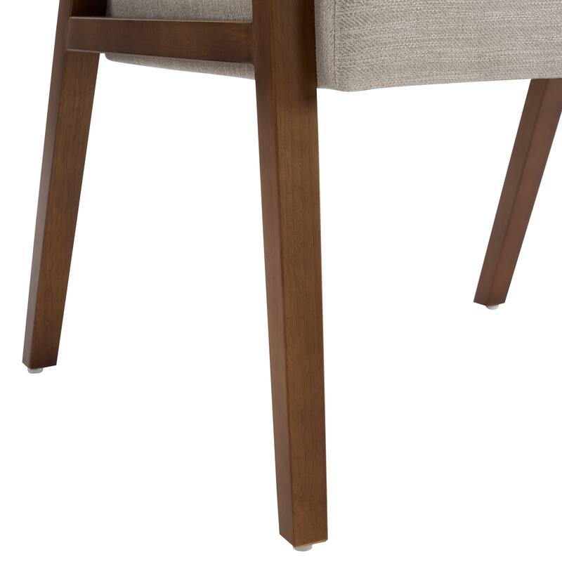 Christopher Knight Home - Modern Upholstered Dining Chair with Armrests and Walnut-Tone Wood