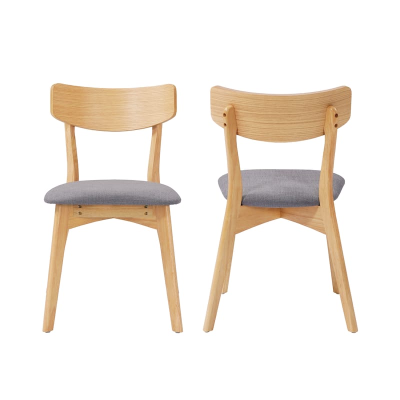 Chazz Mid-Century Modern Upholstered Rubberwood Dining Chairs (Set of 2/4) by Christopher Knight Home