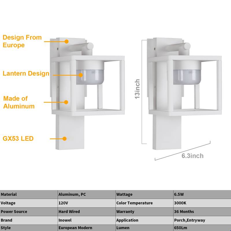 Outdoor Wall Light Wall Sconce GX53 LED Bulb 6.5W 650Lm 3000K 36513