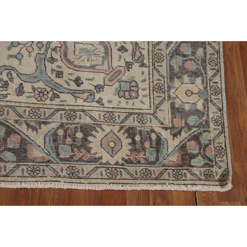 Floral Medallion Tabriz Persian Area Rug Handmade Wool Carpet - 6'7"x 9'8"