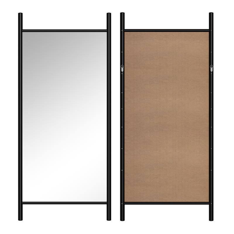 Ladder-Style Arched Solid Wood Framed Full Length Leaning Mirror