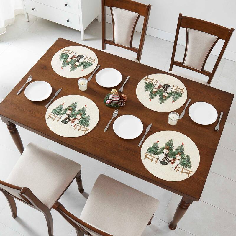 Avanti Country Snowman Set of 4 Round Placemats