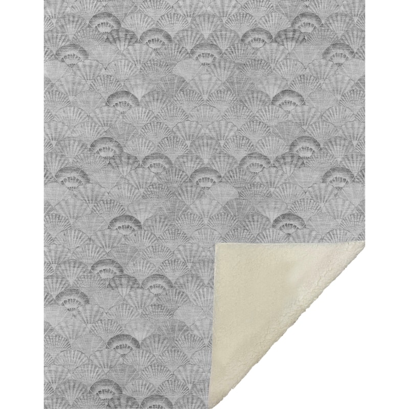 Premium Machine Washable ASB181 Coastal Seashell Sherpa Throw Blanket