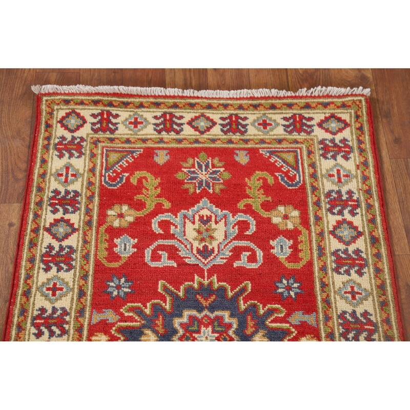 Kazak Oriental Runner Rug Hand-Knotted Wool Carpet - 2'1" x 9'11"