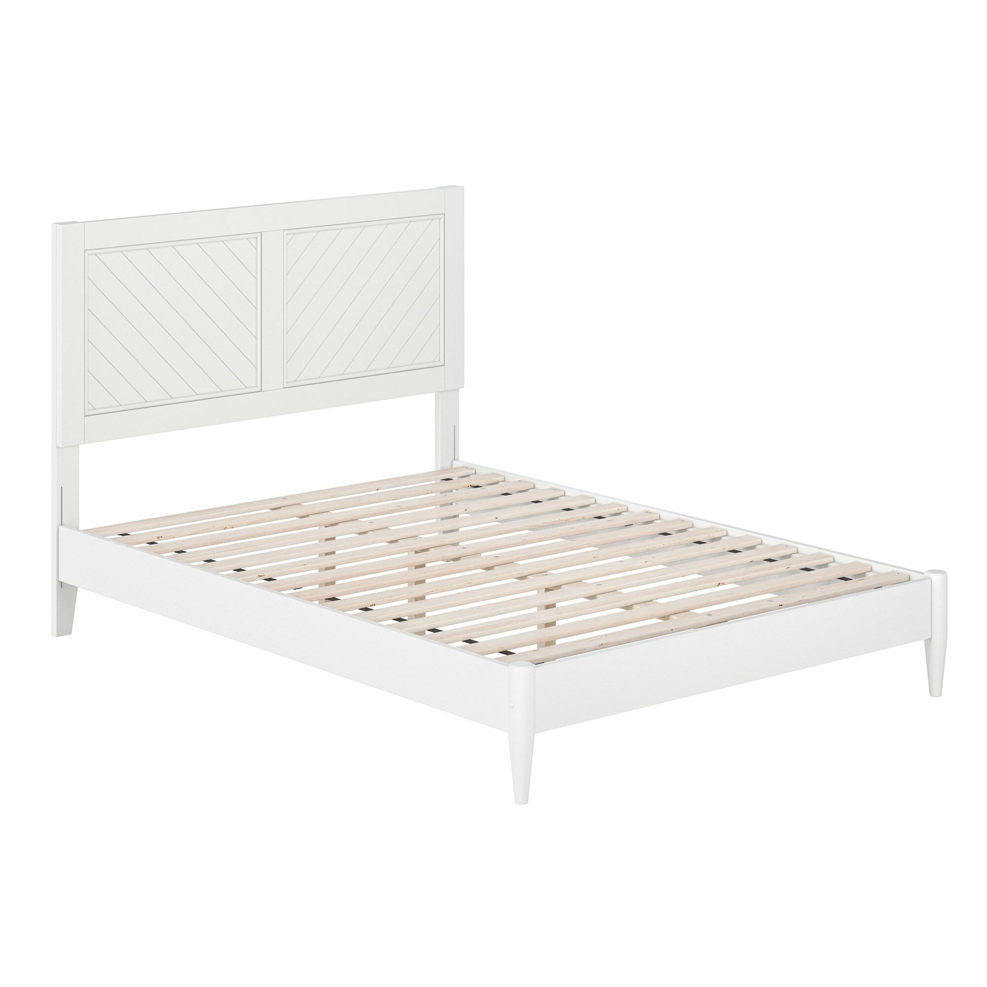 Berkshire Full Solid Wood Low Profile Platform Bed in White