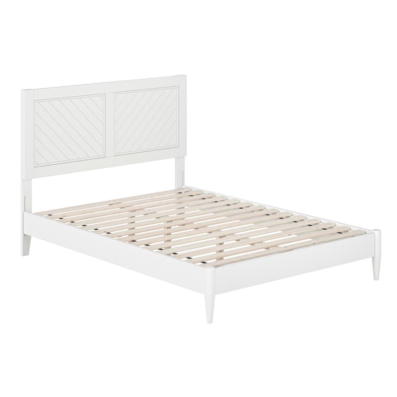 Berkshire Full Solid Wood Low Profile Platform Bed in White