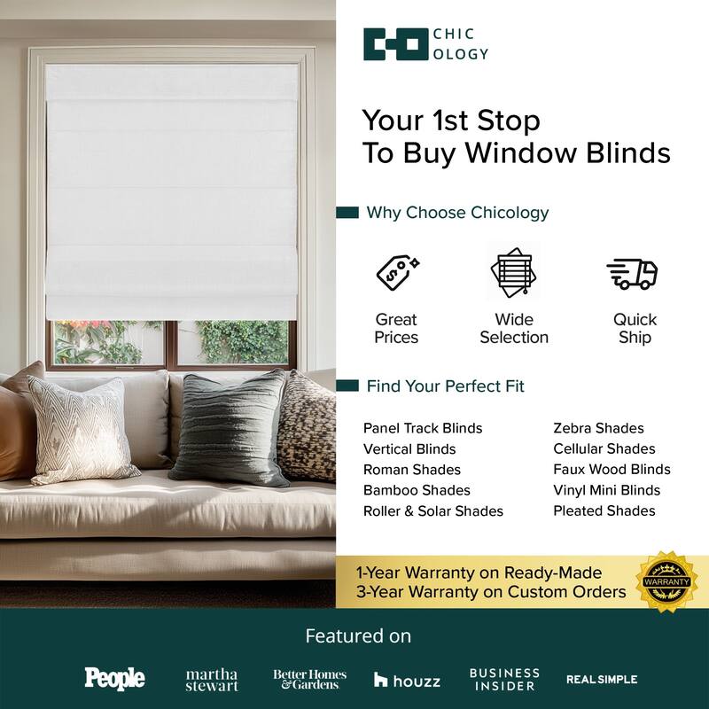 Chicology Cordless Light Filtering Roman Shade Privacy & Style