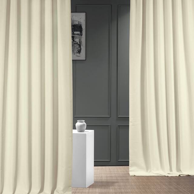 Exclusive Fabrics Italian Faux Linen Curtain (1 Panel) - 50 X 108 - Gravity Ivory
