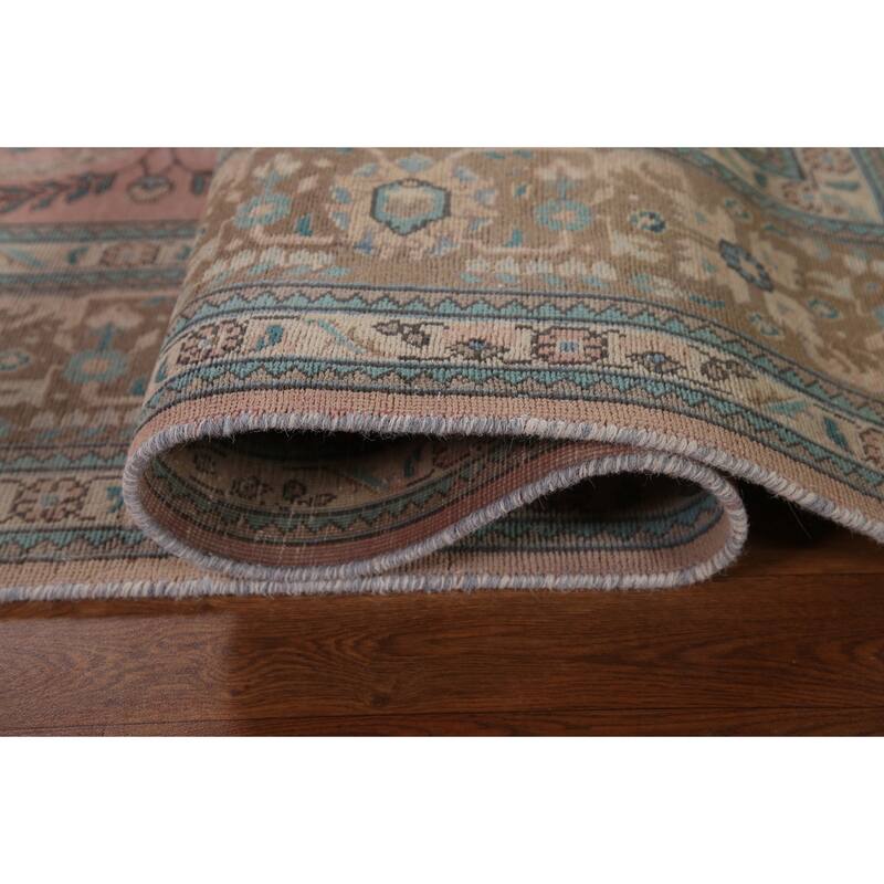 Distressed Tabriz Persian Vintage Area Rug Handmade Wool Carpet - 7'9"x 10'10"
