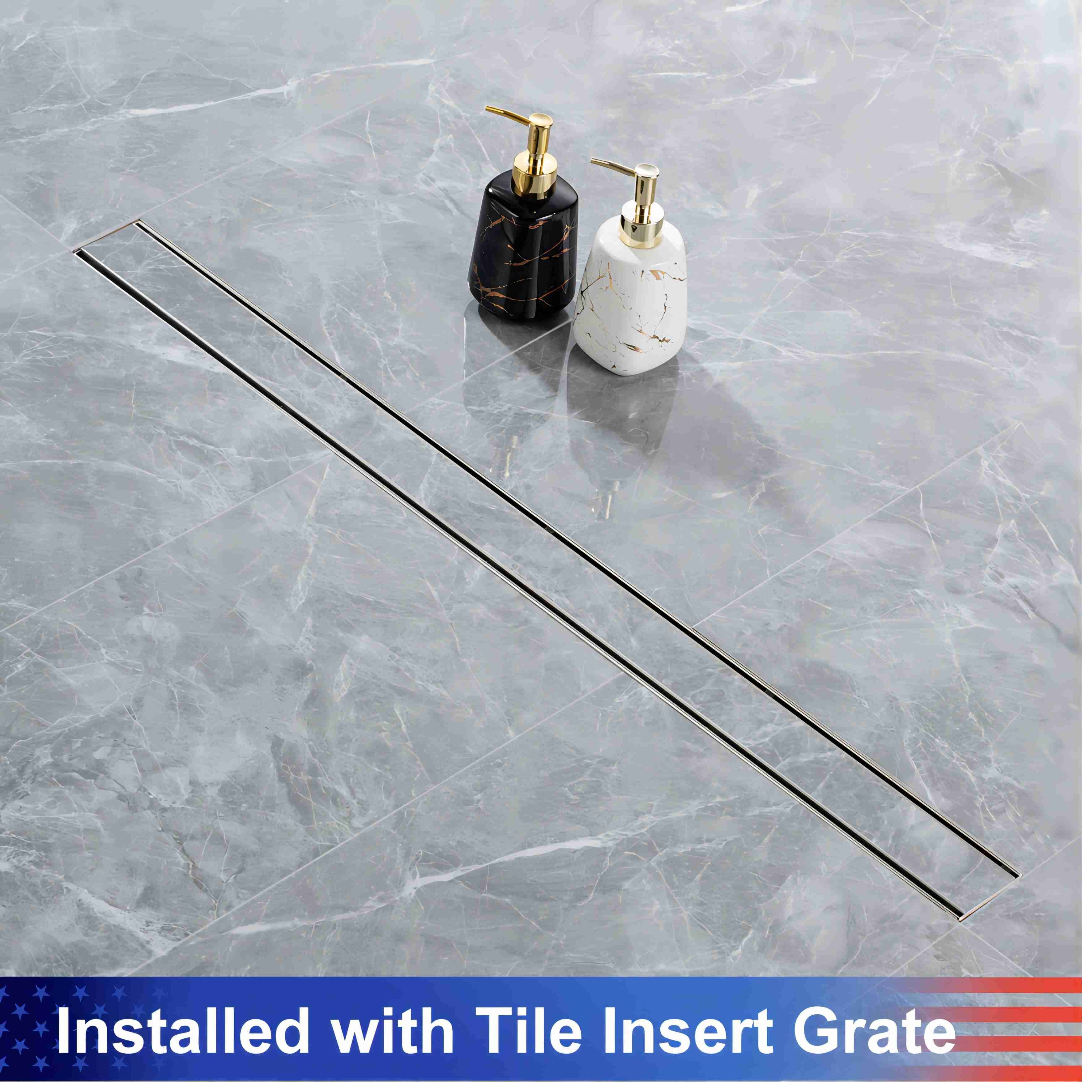 36'' W Linear Grid Shower Drain, Brushed Nickel Bed Bath & Beyond