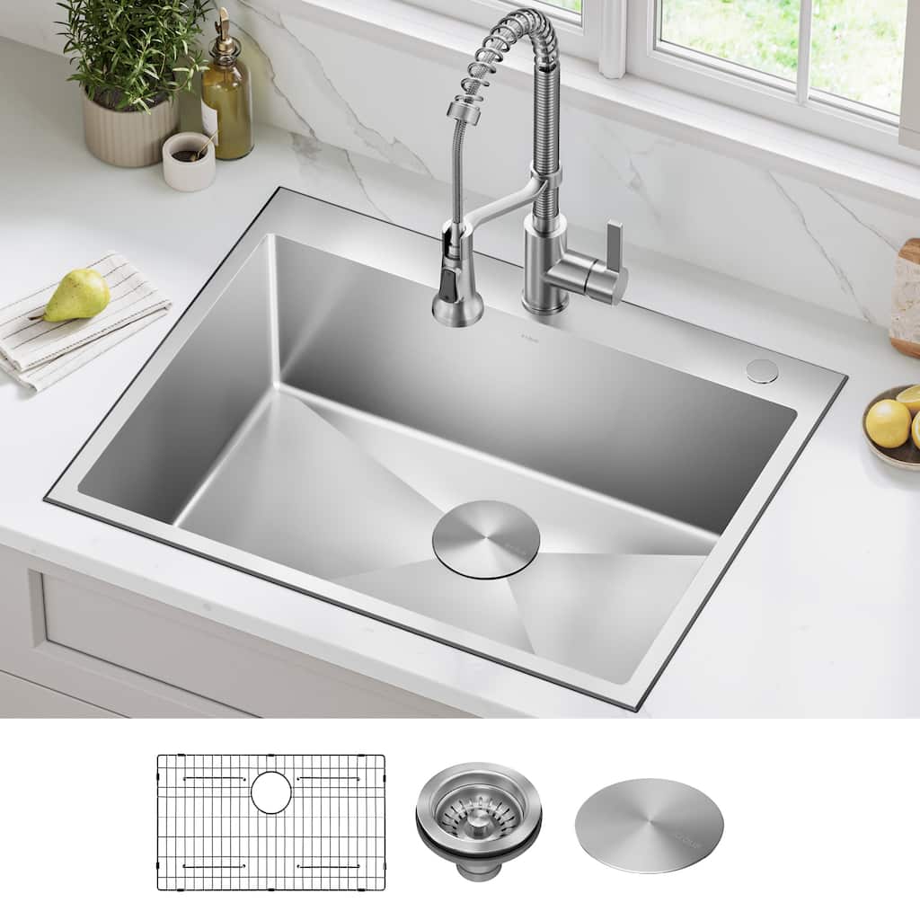 KRAUS Standart PRO Drop In Undermount Stainless Steel Kitchen Sink
