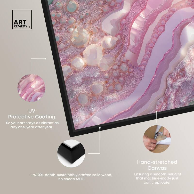 Pink and Mint Crystal I Canvas by Art Remedy