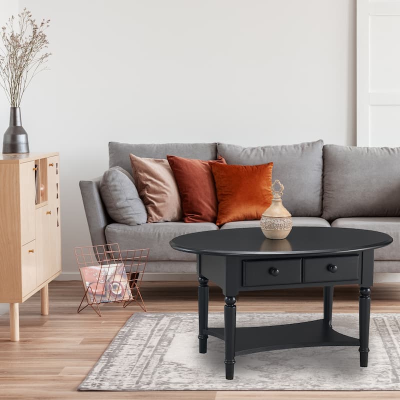 Copper Grove Churn Creek Oval Coffee Table with Shelf