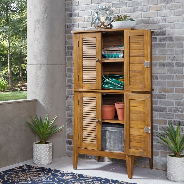 Teak wood new arrivals outdoor storage cabinet