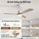 preview thumbnail 146 of 199, 42“/52"/60"/48" Noiseless Walnut Wood Ceiling Fan with Remote Control, Integrated Light Optional