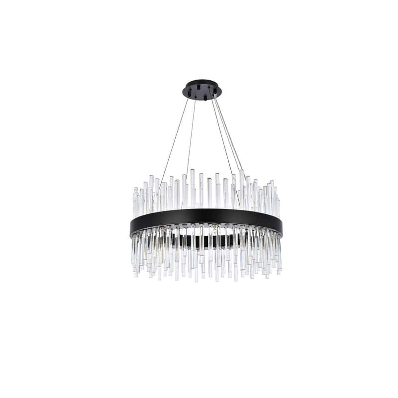 Indigo Home round crystal pendant in black
