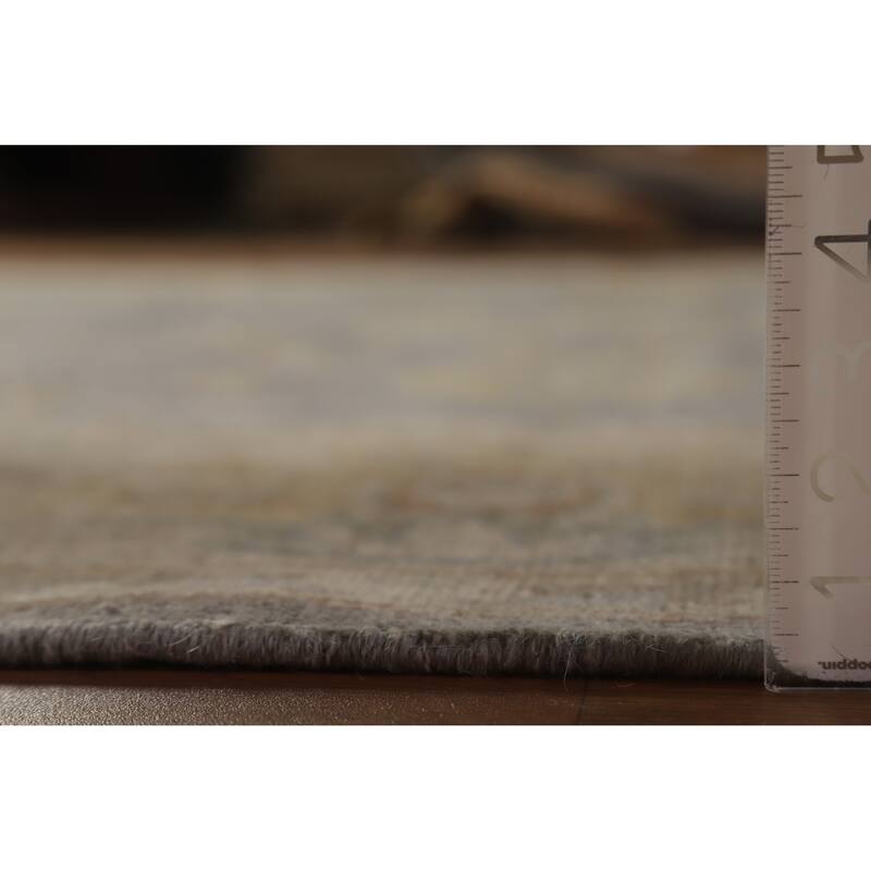 Hand Knotted Oriental 100% Wool Carpet Transitional All-Over Greys & Charcoal Oushak Area Rug - 11' 9'' X 9' 2''