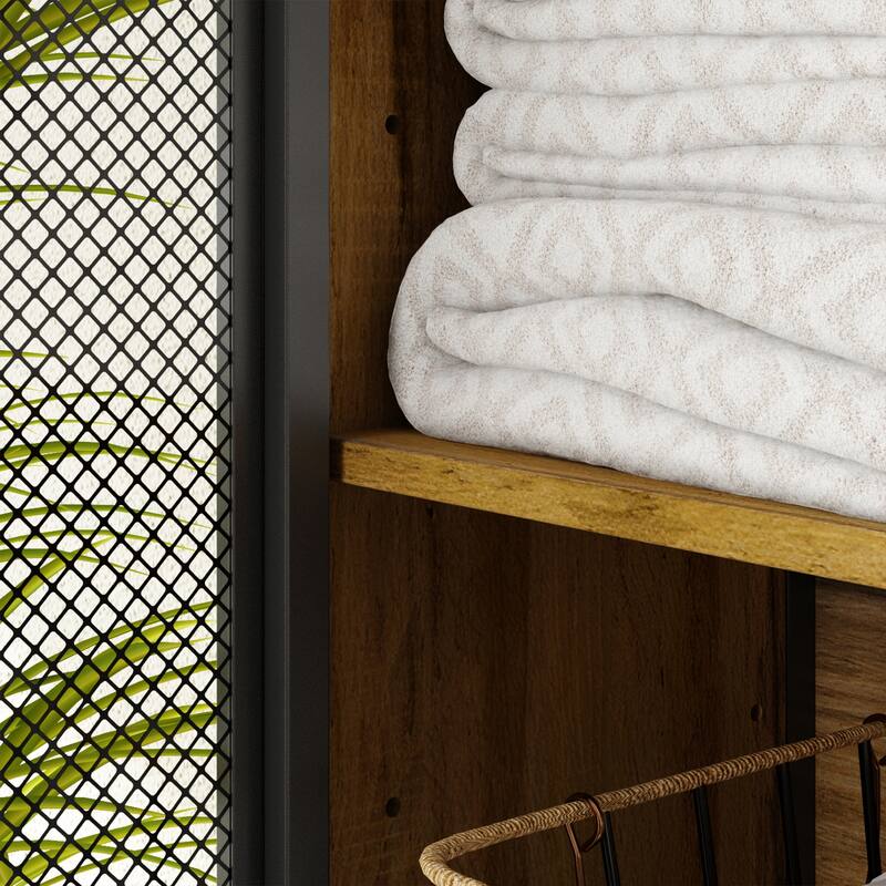 Over Toilet Bathroom Organizer Space Saver, Easy Assemble,Rustic Brown